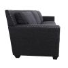 Black Linen 3-Piece Living Room Sofa Set