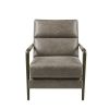 Faux Leather Channel Accent Armchair