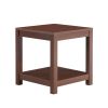 Classic brown Side Table,2-Tier Small Space End Table,Modern Night Stand,Sofa table,Side Table with Storage Shelve