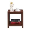 Classic brown Side Table,2-Tier Small Space End Table,Modern Night Stand,Sofa table,Side Table with Storage Shelve