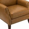 Jonathas Vegan Leather Armchair-CAMEL