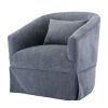 360-degree Swivel Accent Armchair Linen Blend Grey