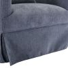 360-degree Swivel Accent Armchair Linen Blend Grey