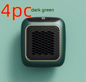 Mini Fan Heater Wall-mounted Dormitory Warm Artifact (Option: Green-British Standard-4PCS)