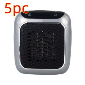 Mini Fan Heater Wall-mounted Dormitory Warm Artifact (Option: Gray-British Standard-5PCS)