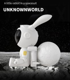 Bedroom Bedside Moon Rabbit Starry Sky Projection Small Night Lamp (Option: Space Rabbit With Moon)