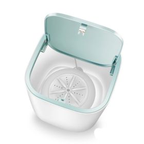 Household Small Laundry Bucket Mini Turbo Table Washing Machine Student Dormitory Underwear Socks Washer (Option: Macaron white-USB)