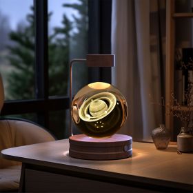 Crystal Ball Cosmic Dinosaur Indoor Night Light USB Power Warm Bedside Light Birthday Gift Night Lamp (Option: Saturn-Dark wood)