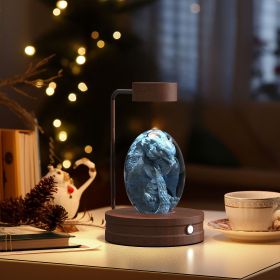 Crystal Ball Cosmic Dinosaur Indoor Night Light USB Power Warm Bedside Light Birthday Gift Night Lamp (Option: Dragon egg-Dark wood)