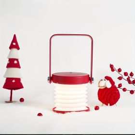 LED Lantern Light Nightlight Christmas Creative Folding Eye Lamp Usb New Unique Home Gift Atmosphere Light (Color: Red)