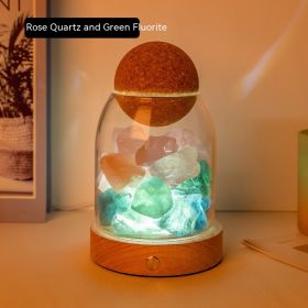 Aromatherapy Oil Fragrant Stone Indoor Small Night Lamp Decoration (Option: 2to3cm-Green Fluorite Pink Crystal)