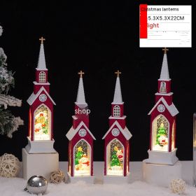 Christmas Decoration Candle Light Desktop (Option: FD2262 Red Church Glowing-Christmas Series)