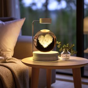 Crystal Ball Cosmic Dinosaur Indoor Night Light USB Power Warm Bedside Light Birthday Gift Night Lamp (Option: Love Cloud-Light wood)