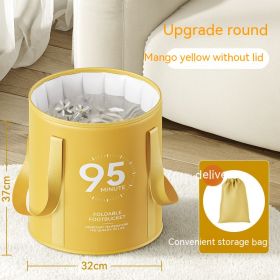 Household Folding Foot Bath Bag High Depth Over Calf Portable (Option: Uncovered Mango Yellow)