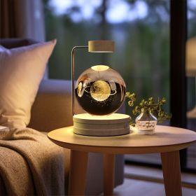 Crystal Ball Cosmic Dinosaur Indoor Night Light USB Power Warm Bedside Light Birthday Gift Night Lamp (Option: Strolling in Space-Light wood)