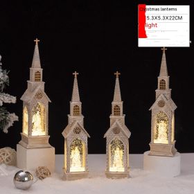 Christmas Decoration Candle Light Desktop (Option: FD2262 White Church Luminous-Christmas Series)