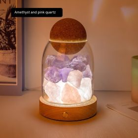 Aromatherapy Oil Fragrant Stone Indoor Small Night Lamp Decoration (Option: 2to3cm-Amethyst Pink Crystal)