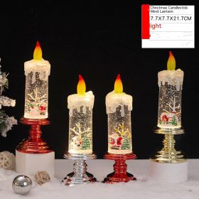 Christmas Decoration Candle Light Desktop (Option: Candlestick Storm Light 1-Christmas Series)