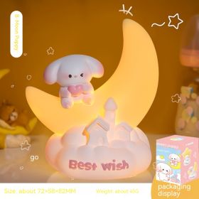 Sweet Puppy Small Night Lamp Cute Cartoon (Option: Moon)