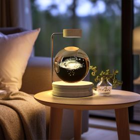 Crystal Ball Cosmic Dinosaur Indoor Night Light USB Power Warm Bedside Light Birthday Gift Night Lamp (Option: Galaxy-Light wood)