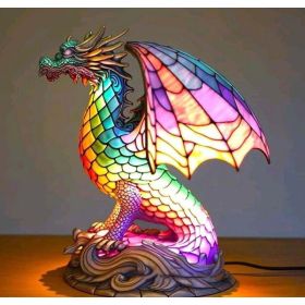 Magic Strange Animal Image Sculpture Colorful Light Ornaments (Option: Magic Flying Dragon-Small Size 15cm)