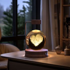 Crystal Ball Cosmic Dinosaur Indoor Night Light USB Power Warm Bedside Light Birthday Gift Night Lamp (Option: Love Cloud-Dark wood)