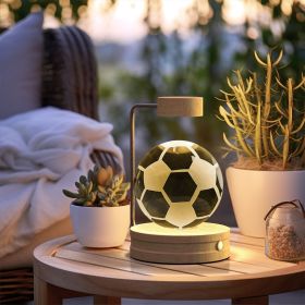 Crystal Ball Cosmic Dinosaur Indoor Night Light USB Power Warm Bedside Light Birthday Gift Night Lamp (Option: Football-Light wood)