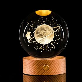 Luminous Galaxy Crystal Ball Decoration 3D Laser Inner Carving (Option: Strolling Starry Sky-6cm Crystal Ball Base)