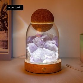 Aromatherapy Oil Fragrant Stone Indoor Small Night Lamp Decoration (Option: 2to3cm-Amethyst)