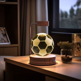 Crystal Ball Cosmic Dinosaur Indoor Night Light USB Power Warm Bedside Light Birthday Gift Night Lamp (Option: Football-Dark wood)