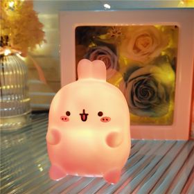 Cartoon Luminous Toy Children Cute Led Small Night Lamp (Option: Pink Rabbit)