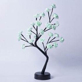 Table Lamp Flower Tree Rose Lamps Fairy Desk Night Lights USB Operated Gifts For Wedding Valentine Christmas Decoration (Option: Green Rose-Usb Plug In)