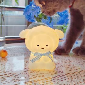 Cartoon Luminous Toy Children Cute Led Small Night Lamp (Option: Big Sheep White Blue Ribbon)