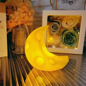 Cartoon Luminous Toy Children Cute Led Small Night Lamp (Option: Moon Cheese Large Yellow)