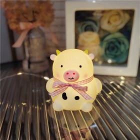 Cartoon Luminous Toy Children Cute Led Small Night Lamp (Option: Cow Pink)