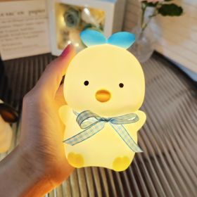 Cartoon Luminous Toy Children Cute Led Small Night Lamp (Option: Meow Chicken Blue Large)