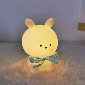 Cartoon Luminous Toy Children Cute Led Small Night Lamp (Option: Big Head Rabbit White Blue)