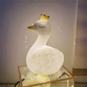 Cartoon Luminous Toy Children Cute Led Small Night Lamp (Option: Swan White)