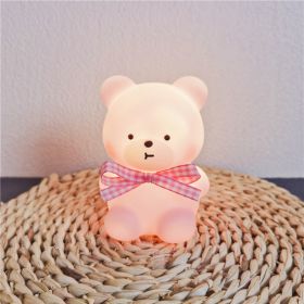 Cartoon Luminous Toy Children Cute Led Small Night Lamp (Option: Colorful Bear Pink Ribbon)