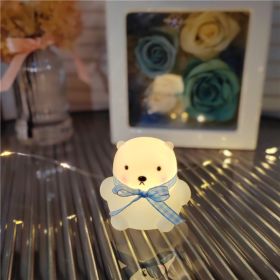 Cartoon Luminous Toy Children Cute Led Small Night Lamp (Option: Little Bear Blue)