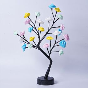 Table Lamp Flower Tree Rose Lamps Fairy Desk Night Lights USB Operated Gifts For Wedding Valentine Christmas Decoration (Option: Four Colored Rose-Usb Plug In)