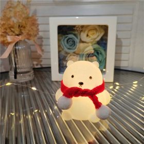 Cartoon Luminous Toy Children Cute Led Small Night Lamp (Option: Big Bear Red Scarf)