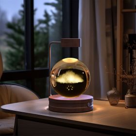 Crystal Ball Cosmic Dinosaur Indoor Night Light USB Power Warm Bedside Light Birthday Gift Night Lamp (Option: Clouds-Dark wood)