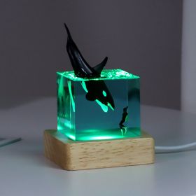 Cube Decoration Luminous Mini Small Night Lamp (Option: Green-USB)