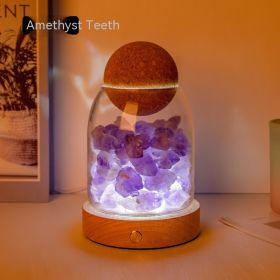 Aromatherapy Oil Fragrant Stone Indoor Small Night Lamp Decoration (Option: 2to3cm-Amethyst Teeth)