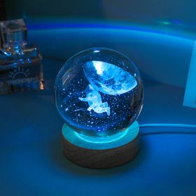 Crystal Ball Colorful Luminous Wooden Base (Option: Starry Sky-Ball Base)