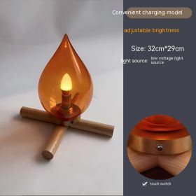 Fire Atmosphere Bedroom Bed Gift Desktop Decoration Desktop Lamp (Option: Send Eye Protection Warm Light-USB Charging)