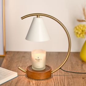 Wooden Base Fused Candle Lamp Bedroom (Option: Walnut wood base-US)