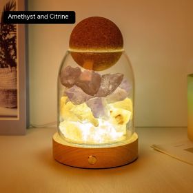 Aromatherapy Oil Fragrant Stone Indoor Small Night Lamp Decoration (Option: 2to3cm-Amethyst Citrine)