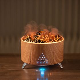 Top Sale Flame Aroma Diffuser Air Humidifier Home Aromatherapy Fire Ultrasonic Essential Oil Diffuser With Bluetooth Speaker White Noise (Option: Black-UL)